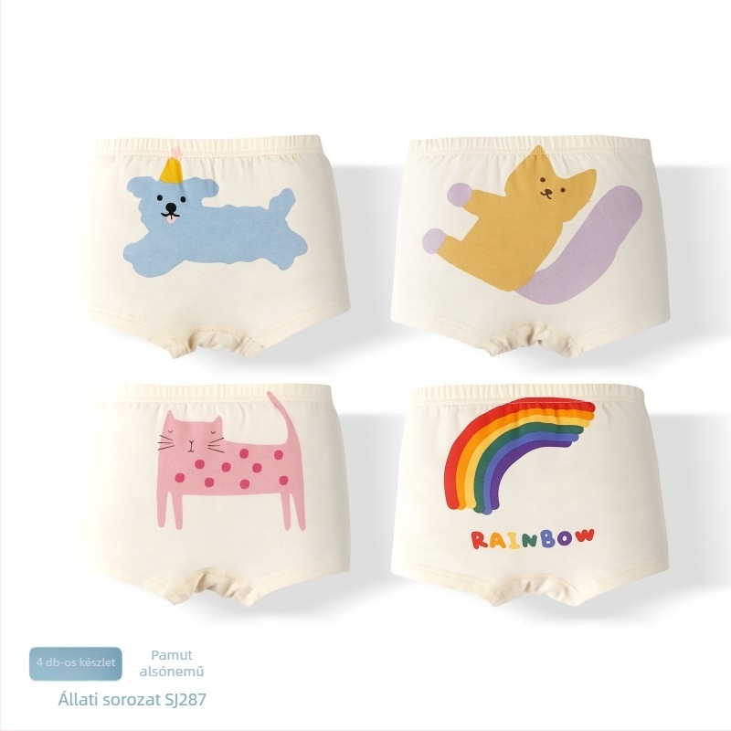 Lányoknak szóló pamut boxer brief, A osztály, 95% pamut, Warm buds