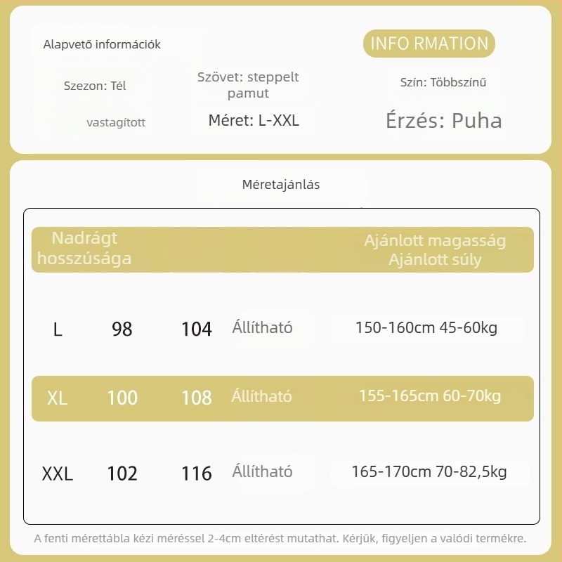 Kismamák számára terhes pizsama nadrág háromréteg pamuttöltéssel, extrán vastag, hosszú, levegő pamut, meleg télre