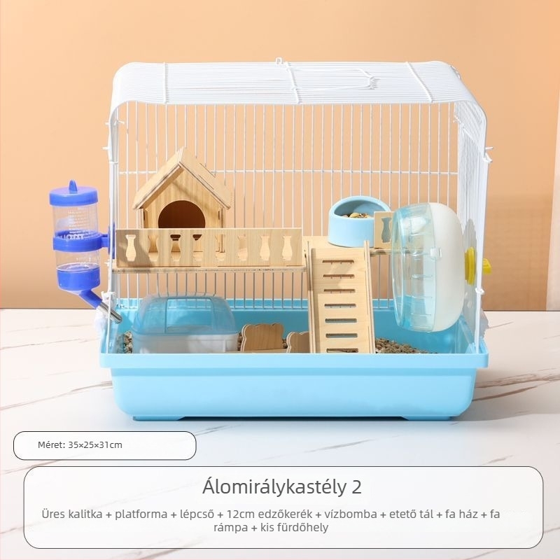 Hörcsög ketrec – luxus kis ház, műanyag, harapásbiztos, alap készlet