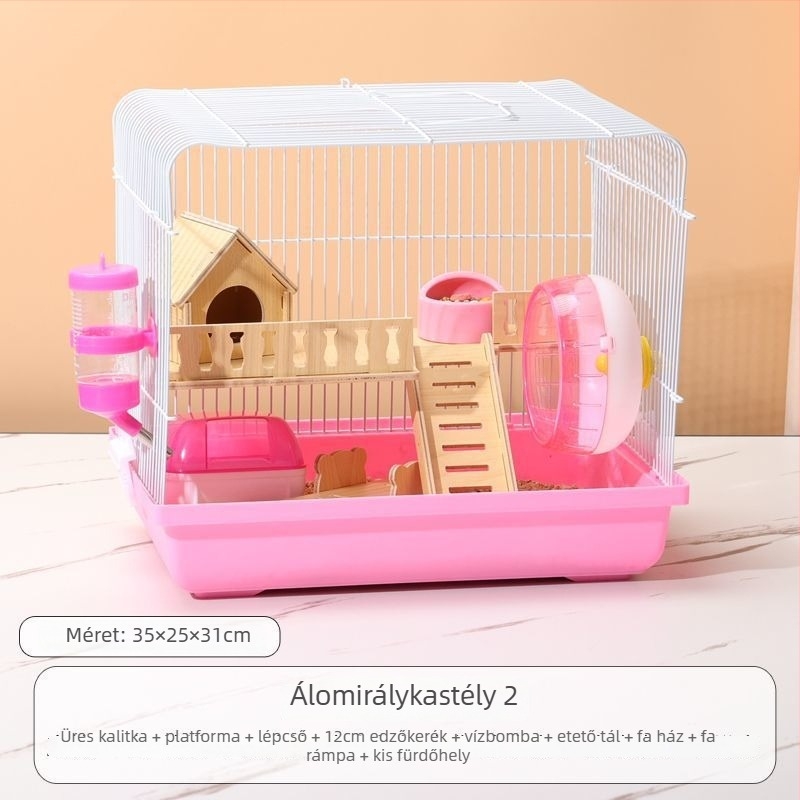 Hörcsög ketrec – luxus kis ház, műanyag, harapásbiztos, alap készlet