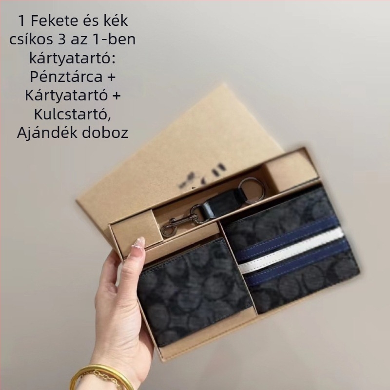 Uniszex pénztárca, aprópénztárca, kártyatartó és kulcstartó – 7 új ajándékdoboz