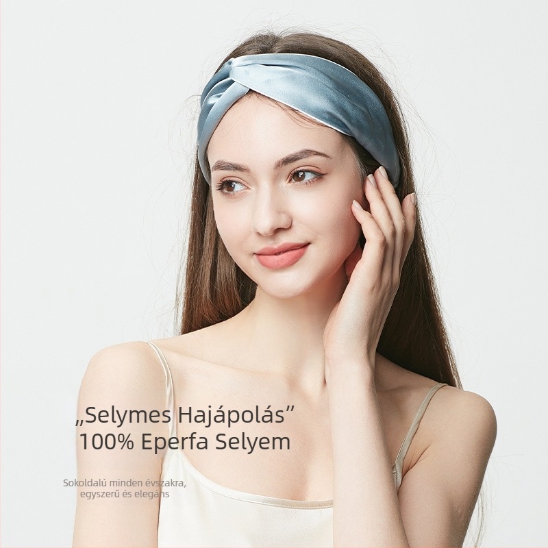 19 mm-es selyem kettős rétegű hajpánt nőknek, 100% mulberry selyem, hajkiegészítő, fejfedő arcmosáshoz