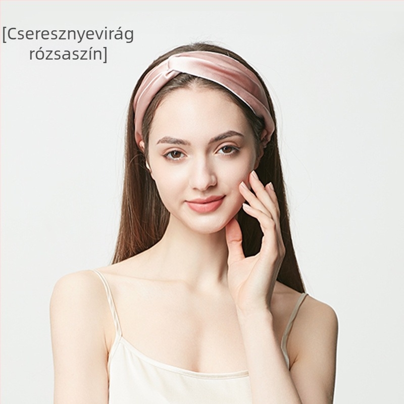 19 mm-es selyem kettős rétegű hajpánt nőknek, 100% mulberry selyem, hajkiegészítő, fejfedő arcmosáshoz