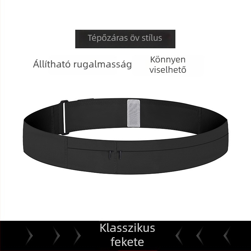 Futáshoz és kültéri sportokhoz tervezett deréköv telefontartóval és vízpalackkal, vízálló, uniszex