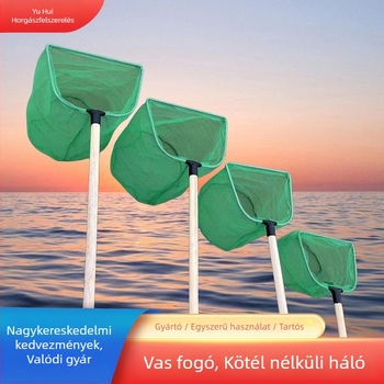 Vasból készült akváriumi háló tömörfa nyéllel