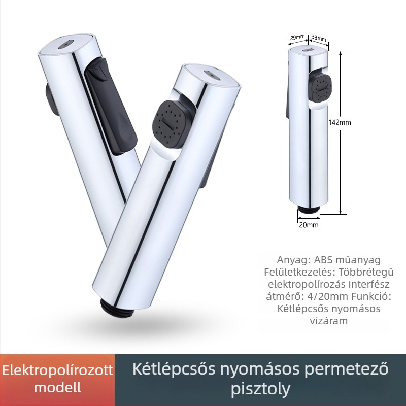 Kétsebességű zuhanyspray a fürdőszobába – ABS ház, elektroplakált felület, modell BL-1106, automatikus vízfeltöltés, esőfúvás