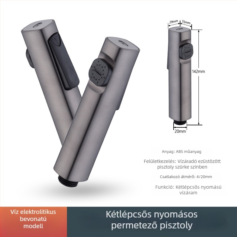Kétsebességű zuhanyspray a fürdőszobába – ABS ház, elektroplakált felület, modell BL-1106, automatikus vízfeltöltés, esőfúvás