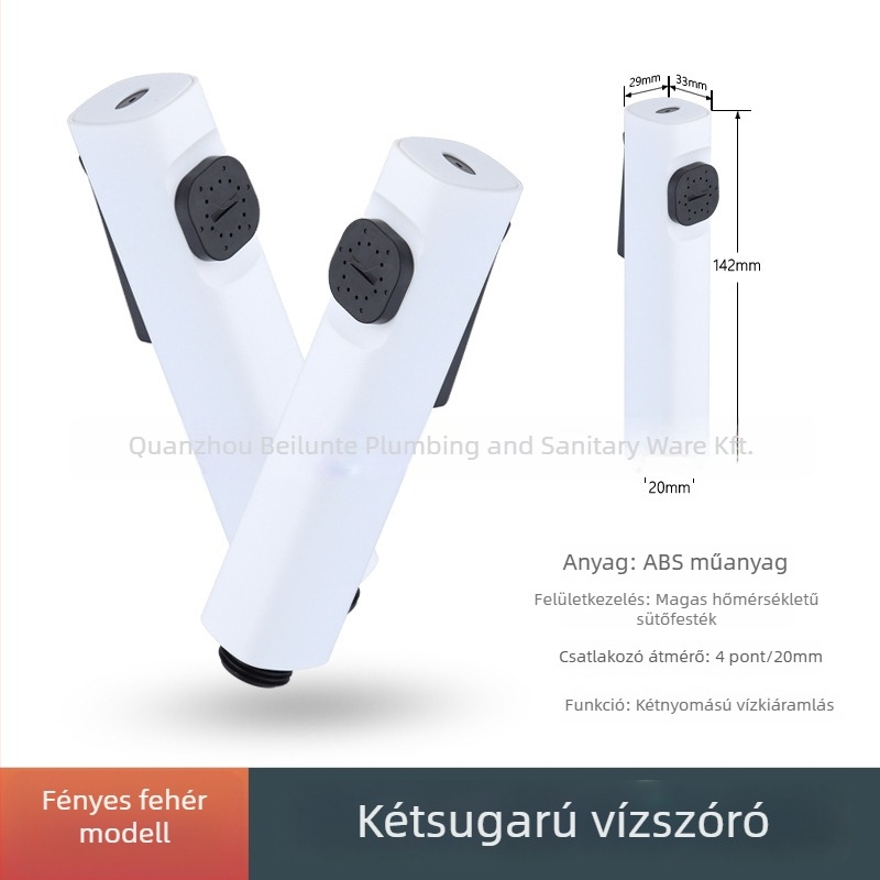 Kétsebességű zuhanyspray a fürdőszobába – ABS ház, elektroplakált felület, modell BL-1106, automatikus vízfeltöltés, esőfúvás