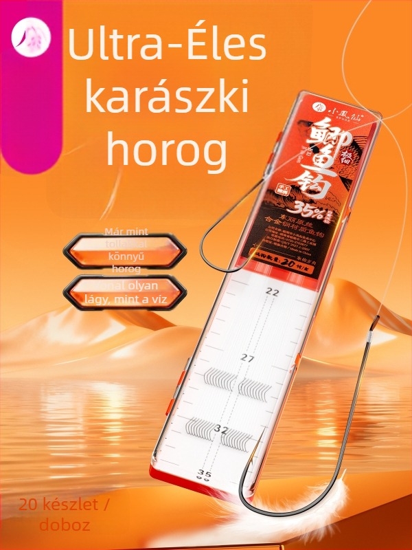 Little Fengxian Két Kampós Horog Vékony Zsinórral, Folyóvízi Horgászathoz, 20 Pár Dobozban