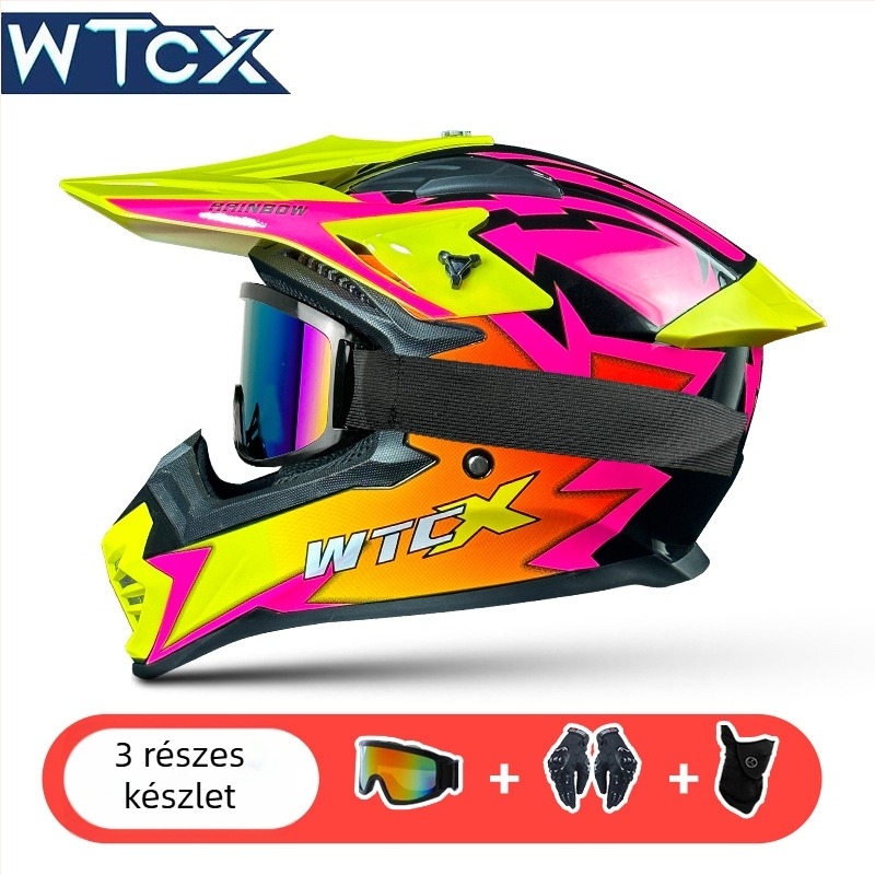 Uniszex off-road sisak hegyikerékpárhoz és downhillhez, légáteresztő, DOT tanúsítvány