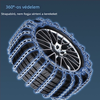 Acélból készült csúszásmentes hólánc – univerzális használat autókhoz, pickupokhoz, SUV-khoz, furgonokhoz és terepjárókhoz