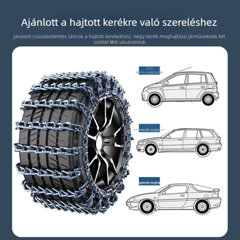 Acélból készült csúszásmentes hólánc – univerzális használat autókhoz, pickupokhoz, SUV-khoz, furgonokhoz és terepjárókhoz