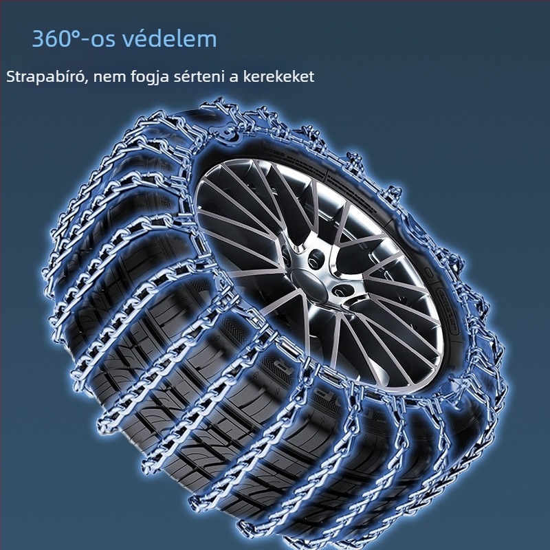 Acélból készült csúszásmentes hólánc – univerzális használat autókhoz, pickupokhoz, SUV-khoz, furgonokhoz és terepjárókhoz