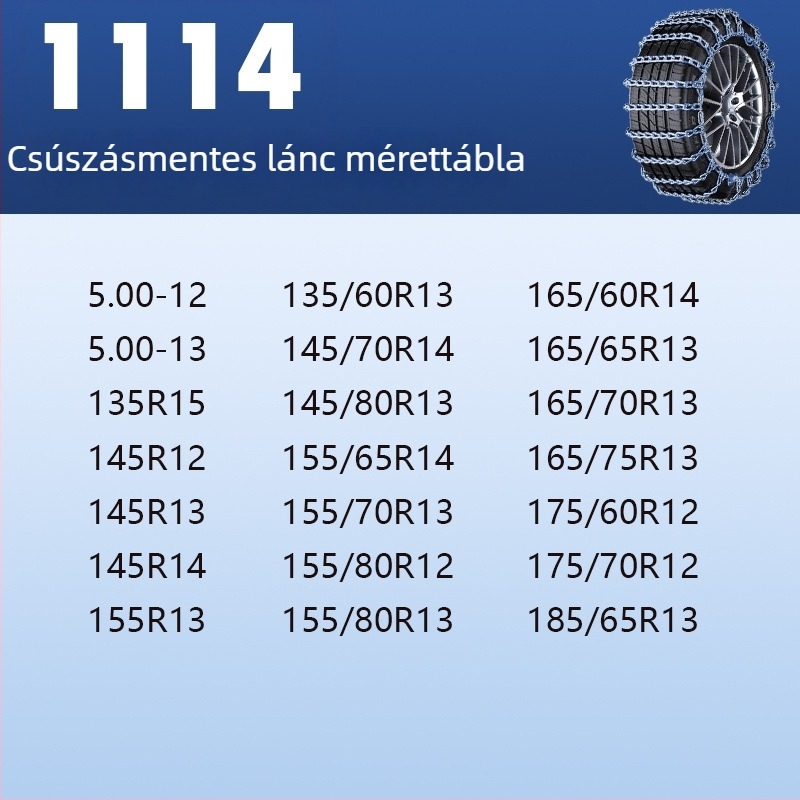 Acélból készült csúszásmentes hólánc – univerzális használat autókhoz, pickupokhoz, SUV-khoz, furgonokhoz és terepjárókhoz