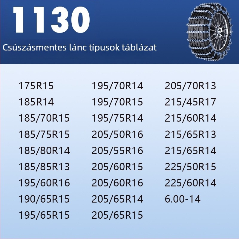 Acélból készült csúszásmentes hólánc – univerzális használat autókhoz, pickupokhoz, SUV-khoz, furgonokhoz és terepjárókhoz