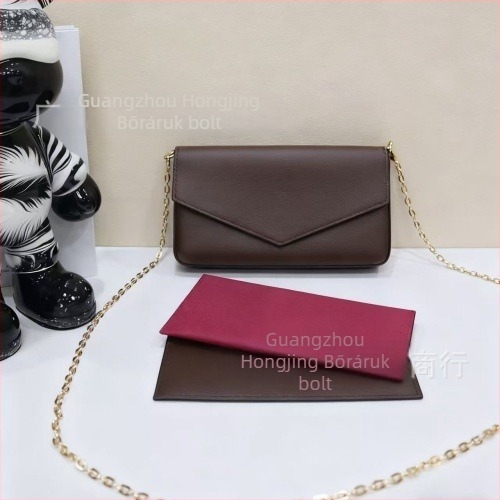 Női Monogramos Lánc Crossbody Táska, Valódi Bőr, Horizontális Négyzet Alak, Cipzárral Záródó, Belső Telefontartó Zseb, Oxford Belső Bélés