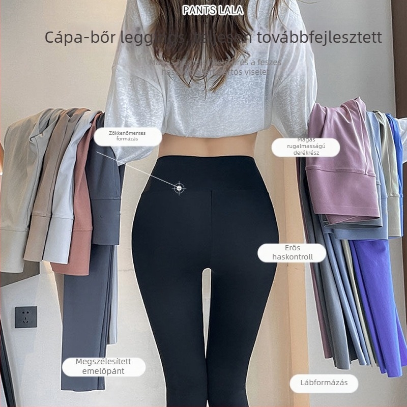 Shark női leggings, magas derék, hasformázó, fenékemelő, jóga leggings, rövid szabású, nagy rugalmasság