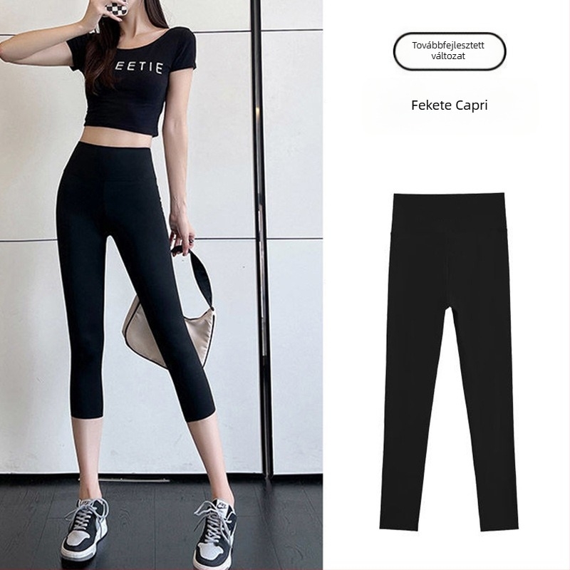 Shark női leggings, magas derék, hasformázó, fenékemelő, jóga leggings, rövid szabású, nagy rugalmasság