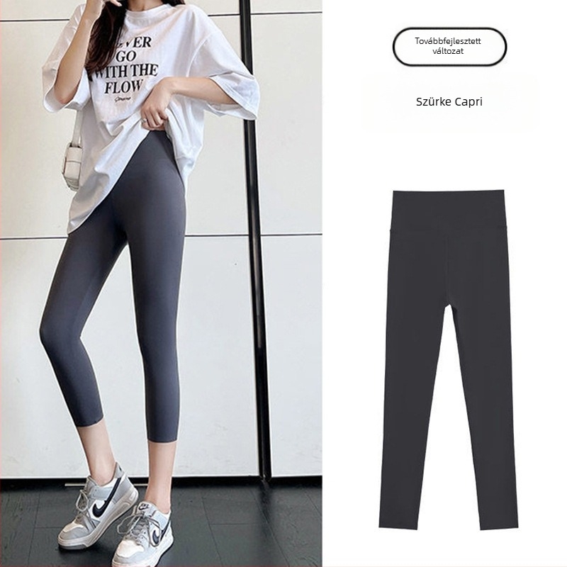 Shark női leggings, magas derék, hasformázó, fenékemelő, jóga leggings, rövid szabású, nagy rugalmasság