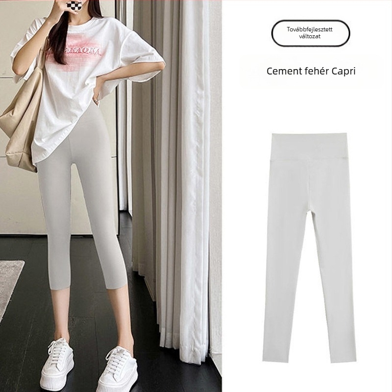 Shark női leggings, magas derék, hasformázó, fenékemelő, jóga leggings, rövid szabású, nagy rugalmasság