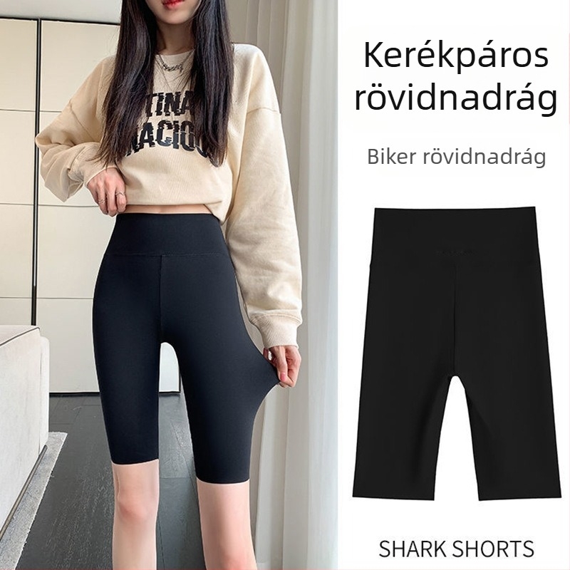 Shark női leggings, magas derék, hasformázó, fenékemelő, jóga leggings, rövid szabású, nagy rugalmasság
