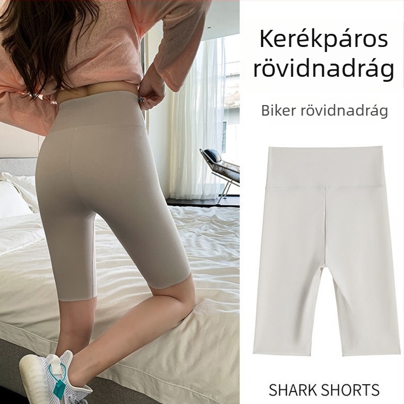 Shark női leggings, magas derék, hasformázó, fenékemelő, jóga leggings, rövid szabású, nagy rugalmasság
