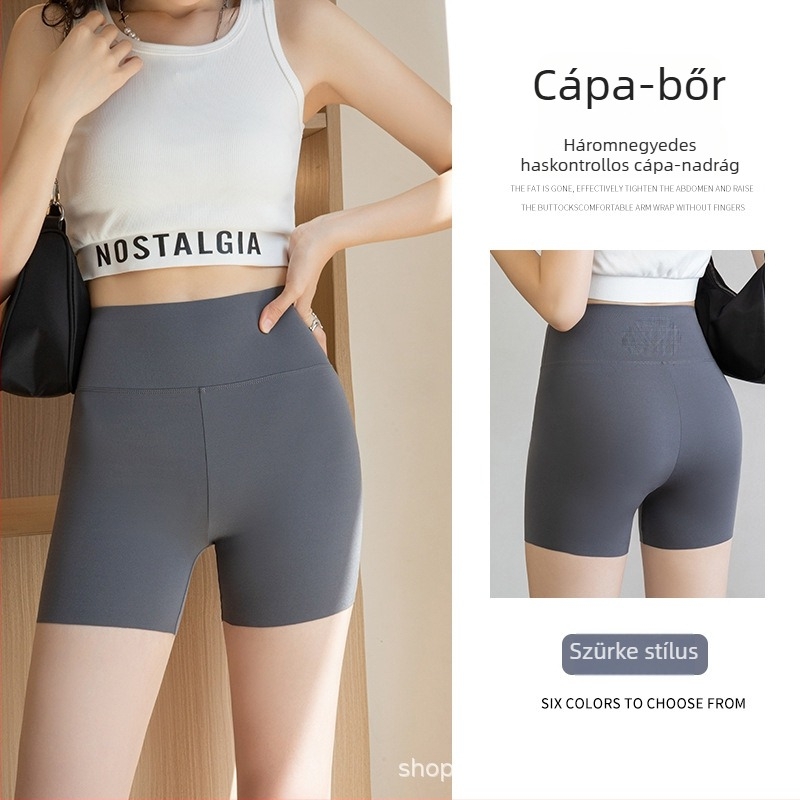 Shark női leggings, magas derék, hasformázó, fenékemelő, jóga leggings, rövid szabású, nagy rugalmasság