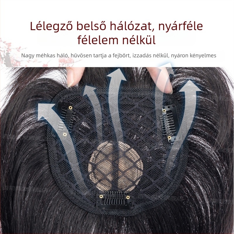 Női paróka frufruval, könnyű, valódi haj, egyenes, festhető