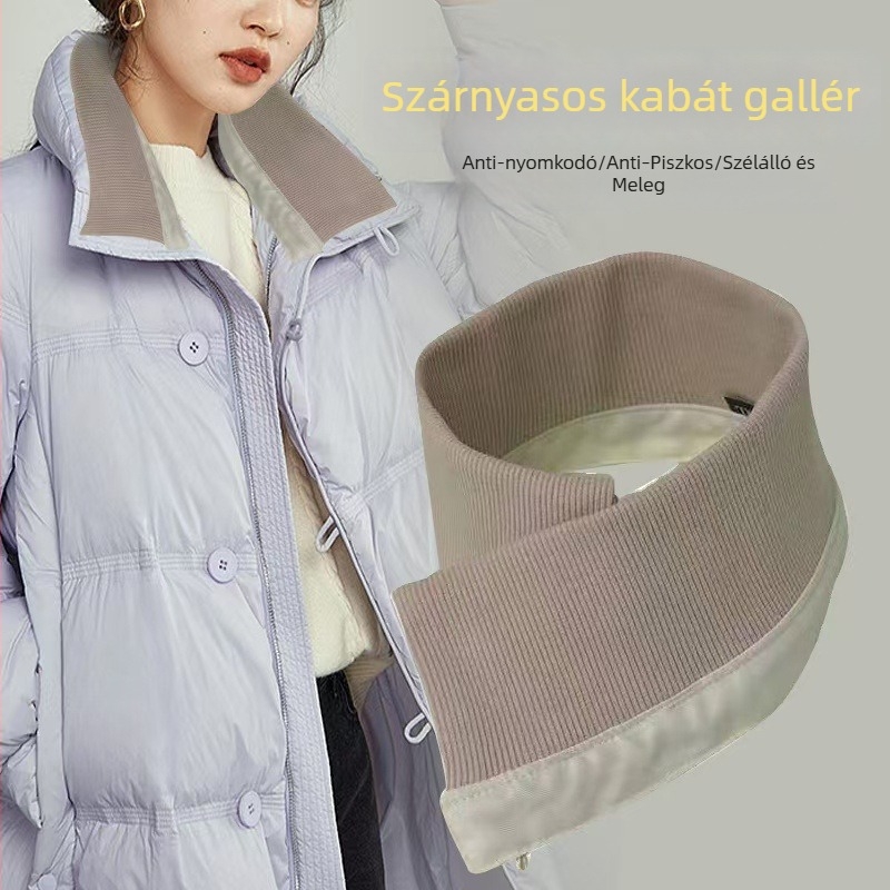 Univerzális dzseki gallérvédő – levehető és mosható, pamut anyagú külső és pamut bélés, felnőtteknek, egyedi csomagolás (Ősz 2021)