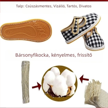 Tigrisfejű gyerekcipő, kézzel készített, 1–3 éveseknek, lélegző pamut felsőrész, pamut talp, hagyományos kínai stílus