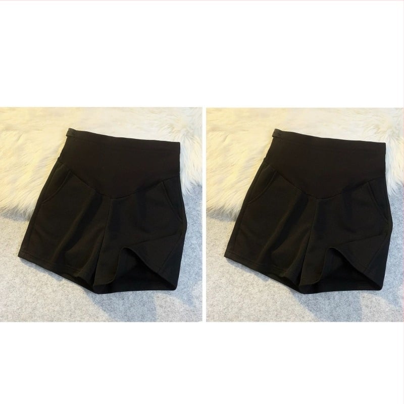 Kismama rövidnadrág pocak támogatásával, nyárra, könnyű poliészter (Poliészter, könnyű, nem elasztikus)