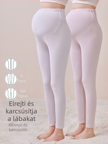 Kismama fleece béléssel melegítő nadrág, hosszú, közepes vastagságú, poliészter 80–90%, has támasz