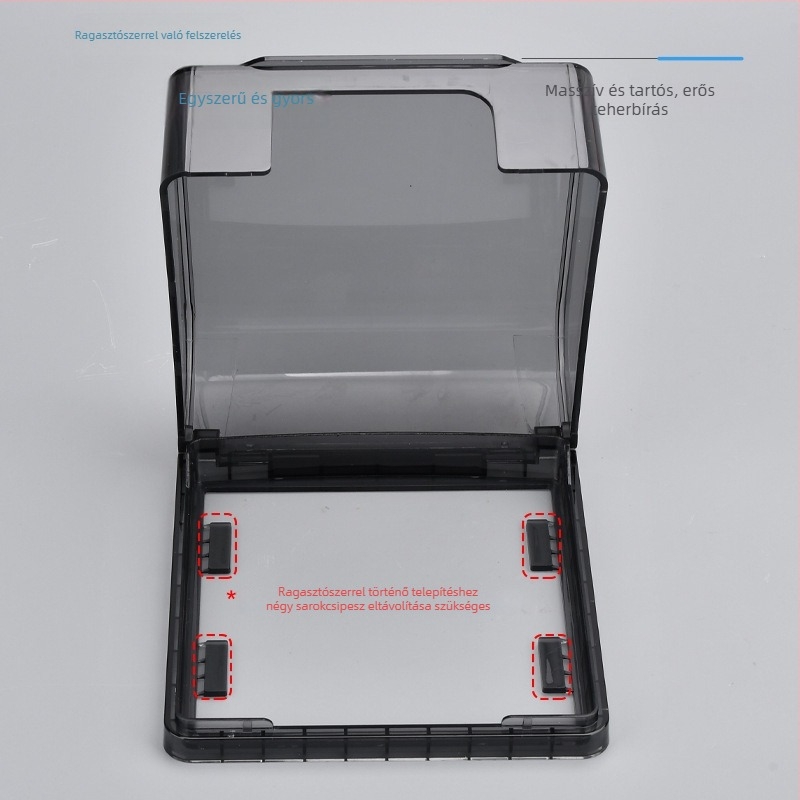 Ragasztós 118-as típusú megnagyobbított kettős aljzatú vízálló doboz a fürdőszobai intelligens WC-hez emelőfedéllel