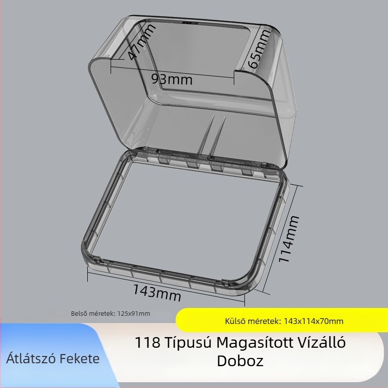 Ragasztós 118-as típusú megnagyobbított kettős aljzatú vízálló doboz a fürdőszobai intelligens WC-hez emelőfedéllel