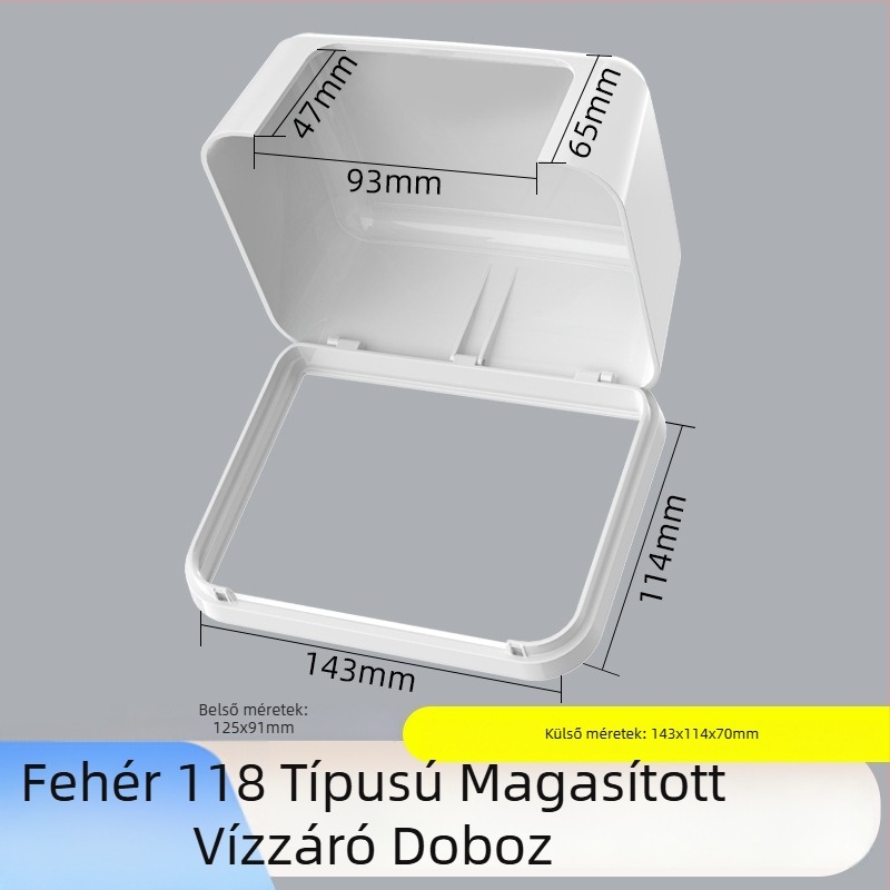 Ragasztós 118-as típusú megnagyobbított kettős aljzatú vízálló doboz a fürdőszobai intelligens WC-hez emelőfedéllel