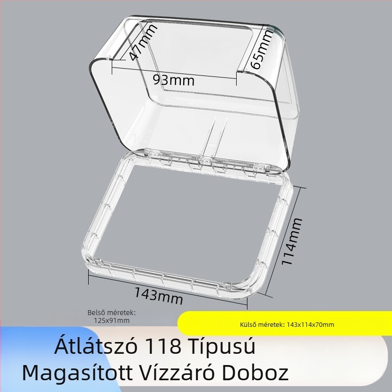 Ragasztós 118-as típusú megnagyobbított kettős aljzatú vízálló doboz a fürdőszobai intelligens WC-hez emelőfedéllel