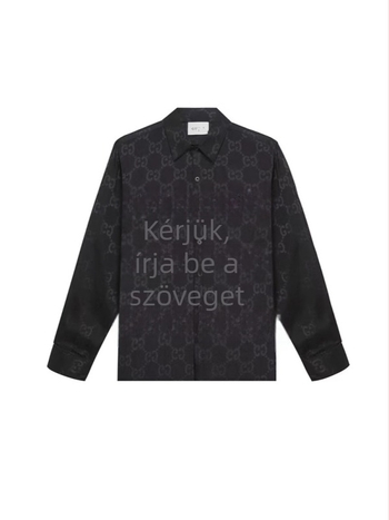 Hosszú ujjú ing teljes mintával és Velcro zárással, laza szabás, reveres Gallér, hímzett részletek