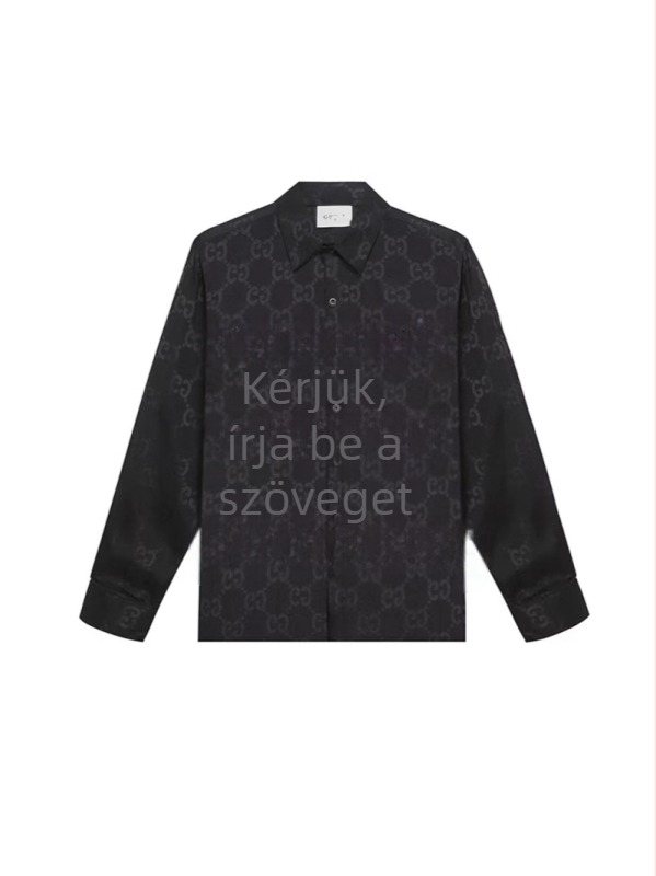 Hosszú ujjú ing teljes mintával és Velcro zárással, laza szabás, reveres Gallér, hímzett részletek