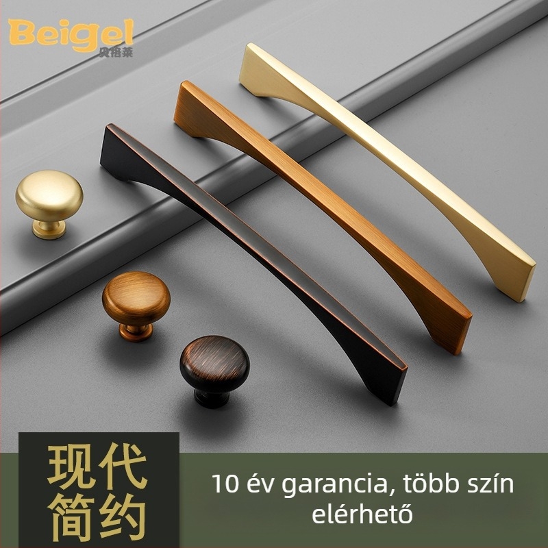 HG201 Zinkötvözet ajtó- és fiókfogantyú – modern, minimalist stílus, finom polírozás