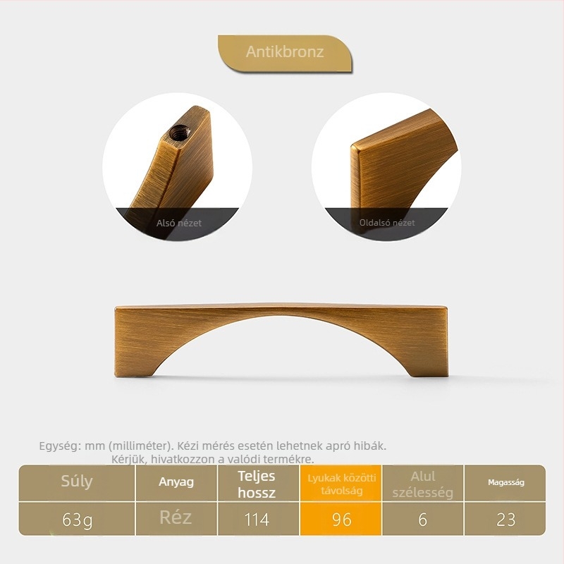HG201 Zinkötvözet ajtó- és fiókfogantyú – modern, minimalist stílus, finom polírozás