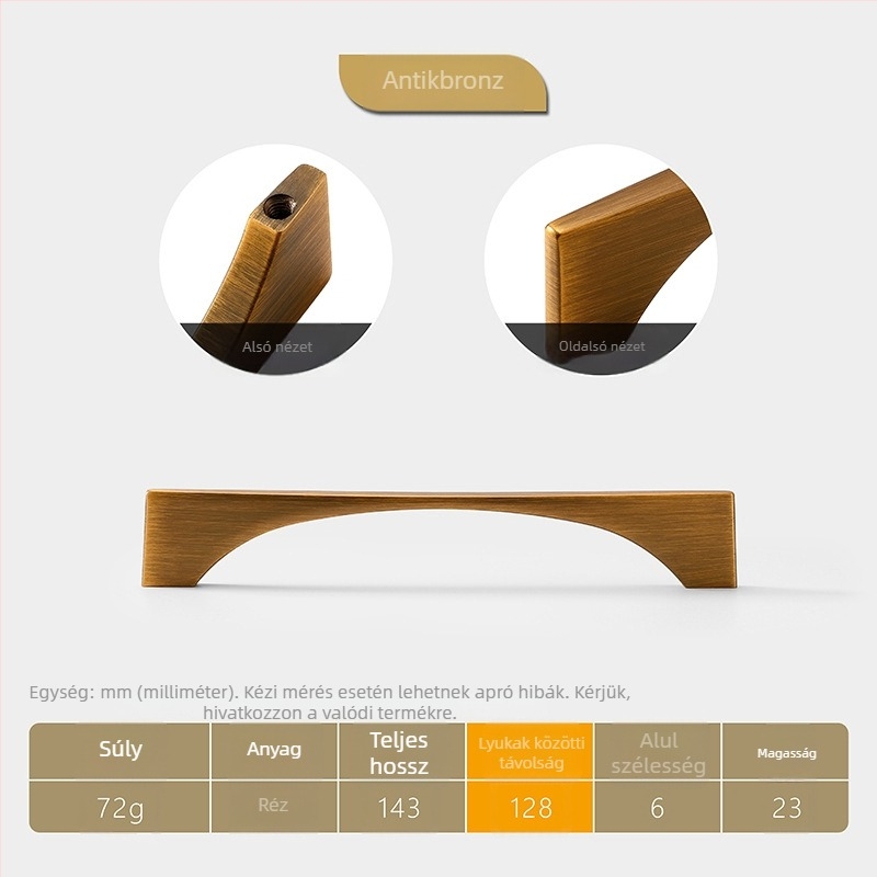 HG201 Zinkötvözet ajtó- és fiókfogantyú – modern, minimalist stílus, finom polírozás