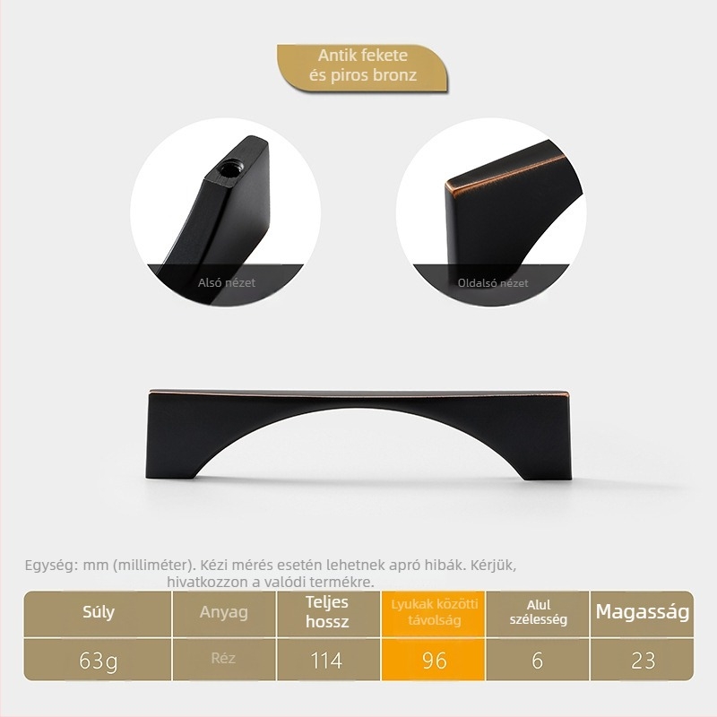 HG201 Zinkötvözet ajtó- és fiókfogantyú – modern, minimalist stílus, finom polírozás