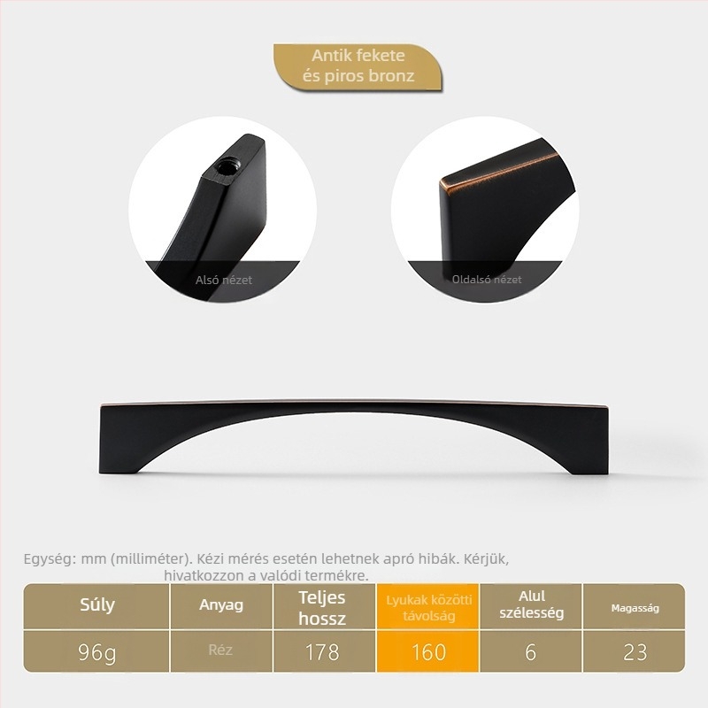 HG201 Zinkötvözet ajtó- és fiókfogantyú – modern, minimalist stílus, finom polírozás