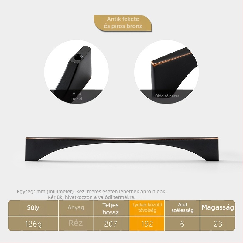 HG201 Zinkötvözet ajtó- és fiókfogantyú – modern, minimalist stílus, finom polírozás