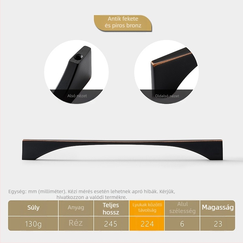 HG201 Zinkötvözet ajtó- és fiókfogantyú – modern, minimalist stílus, finom polírozás