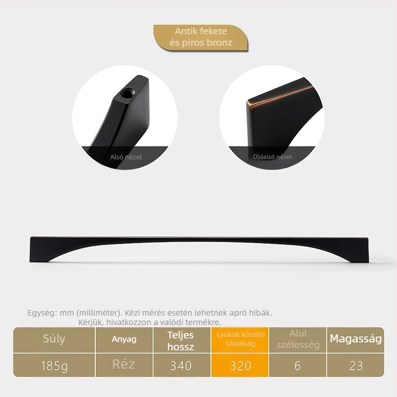 HG201 Zinkötvözet ajtó- és fiókfogantyú – modern, minimalist stílus, finom polírozás