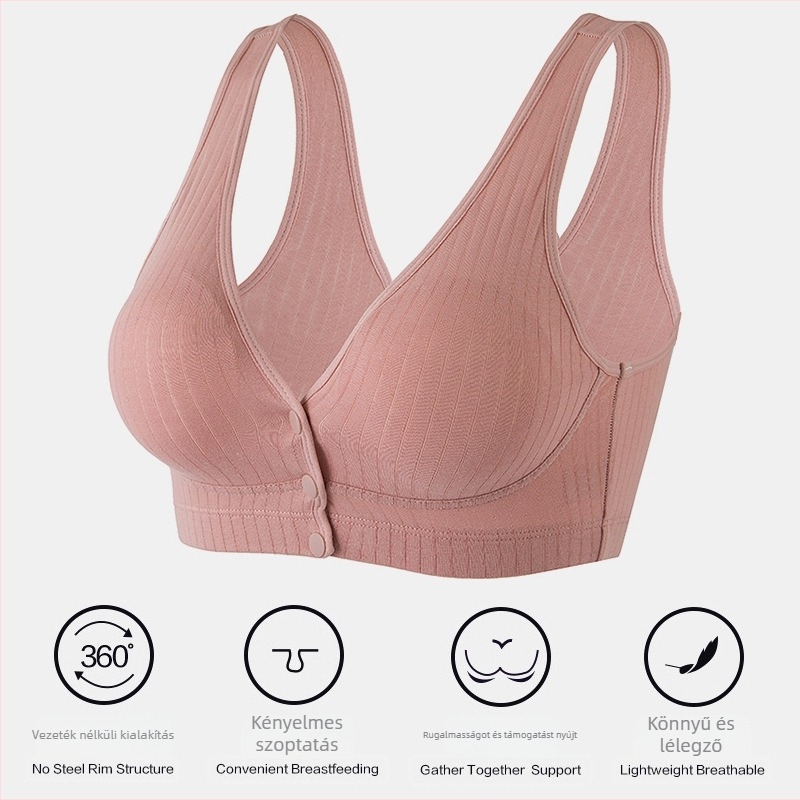 Szoptatós melltartó – Vest-stílus, Push-Up, Pamut (95%), Vékony formázott kosár, Szoptatás