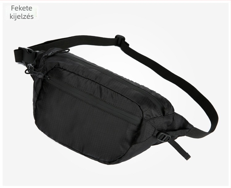 Férfi deréktáska, összecsukható szabadtéri használatra, nylon, vízálló, ultra könnyű, lopás elleni, bővíthető