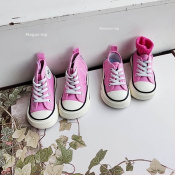 Gyerekeknek készült vászon cipő Velcro-zárral, természetes bőr belső talp, szabadidő stílusú tornacipő 1-16 éveseknek