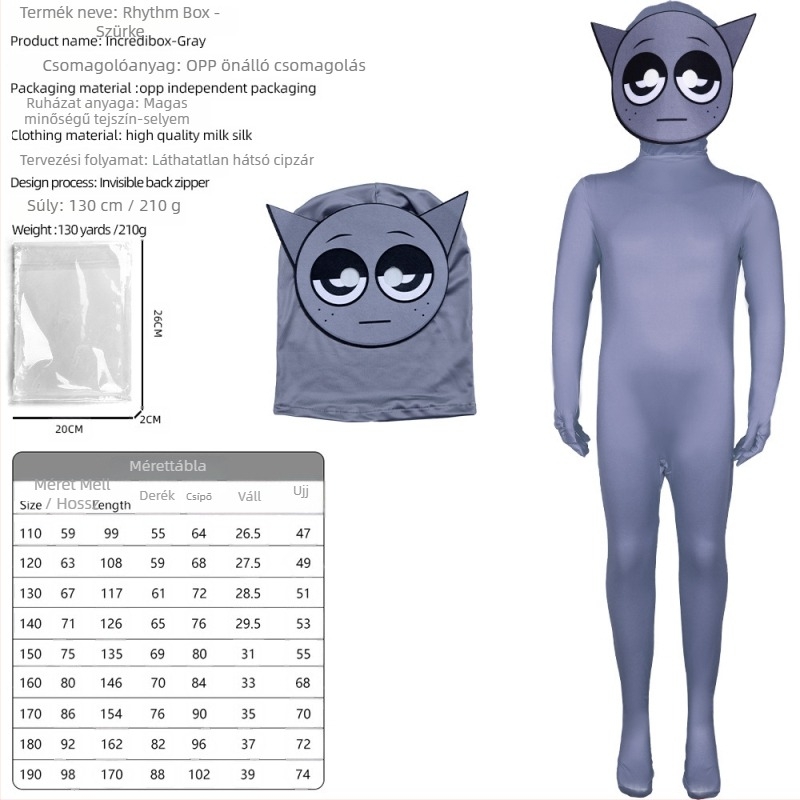 Cosplay gyerekeknek jumpsuit, uniszex, poliészter-spandex keverék, anime szerepjátékhoz, 17 év alatti, 2025 tavasza